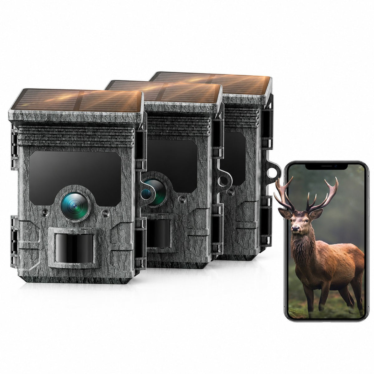 Solar Trail Camera 85MP 4K Night Vision WiFi Wildlife Hunting Cam