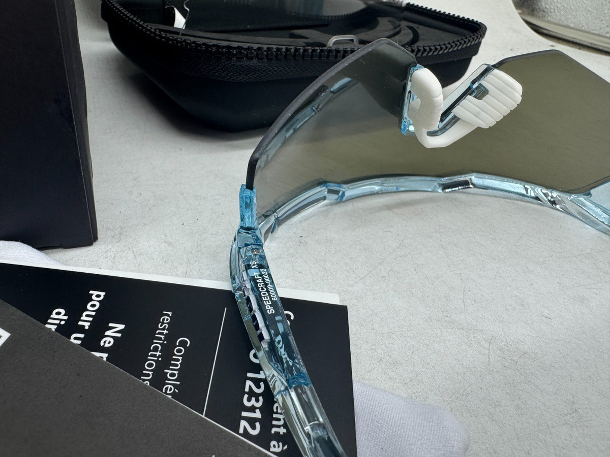 Kids Sport Sunglasses with HD UV Protection - Polished Translucent Mint & Blue Topaz Mirror Lenses