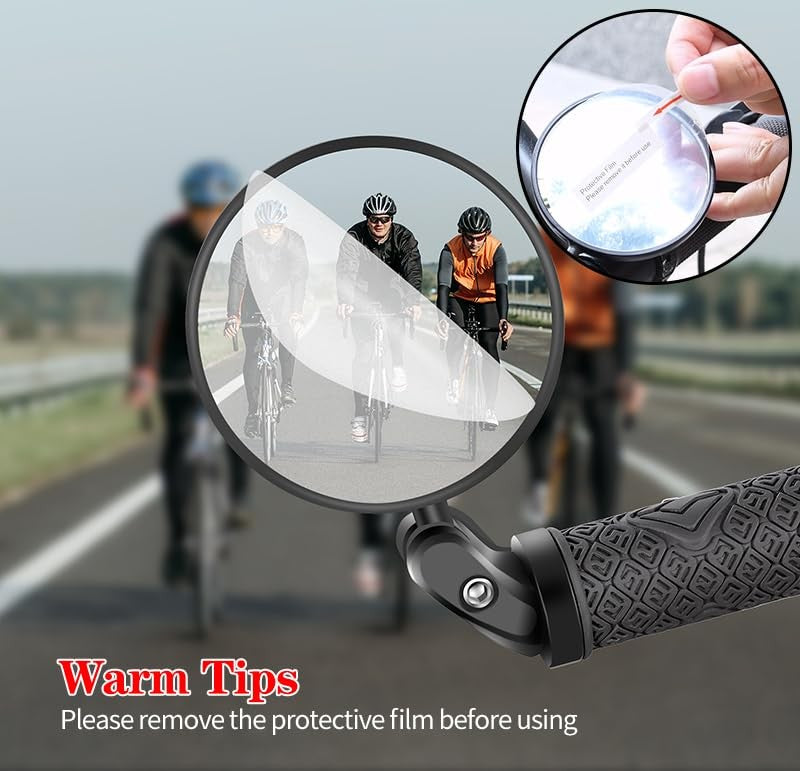 Adjustable Bicycle Rearview Mirror Set - Handlebar Bike Mirrors 2 Pack