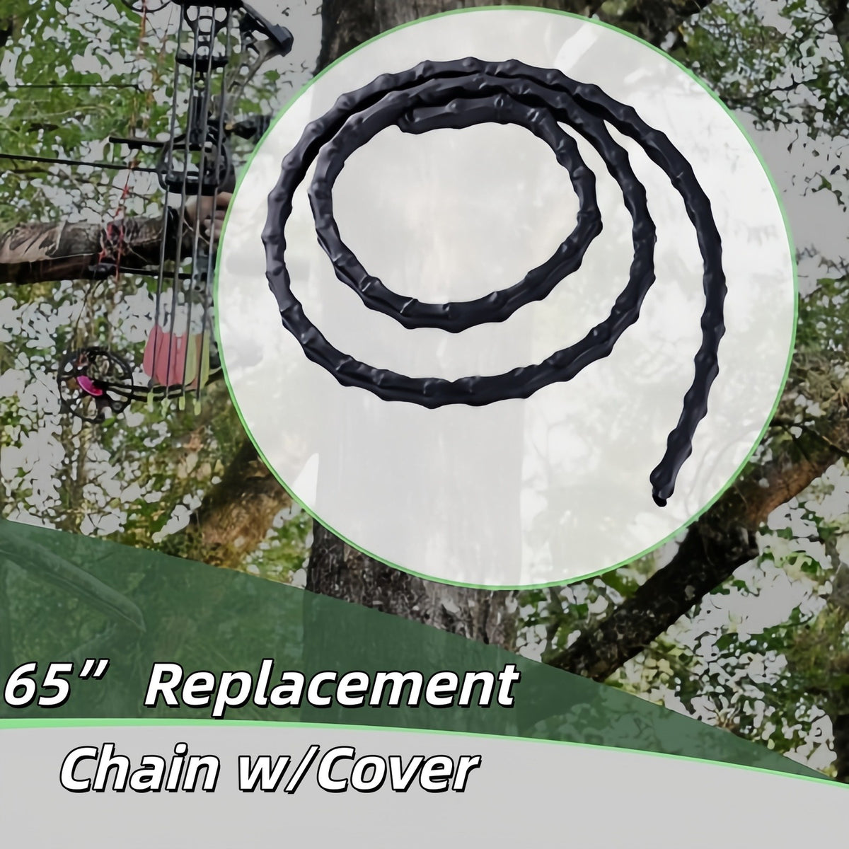 65-inch Hunting Tree Stand Replacement Chain with Cover - Climbing Equipment Accessory