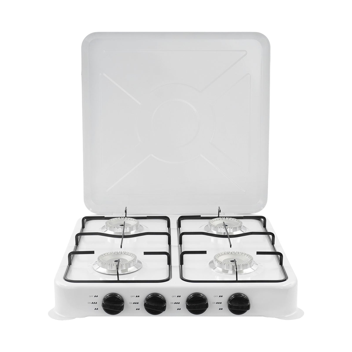 Portable 4-Burner Gas Camping Stove with High Power & Safety Features