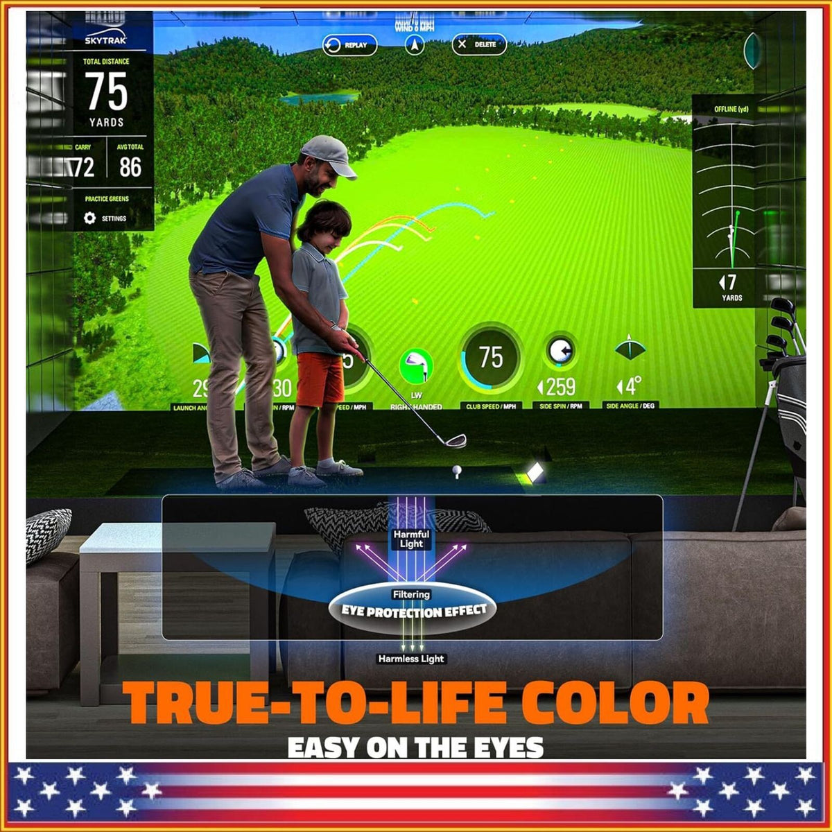Golf Impact Screen 8x10 ft for Home Garage Indoor Practice Durable Impact-Resistant