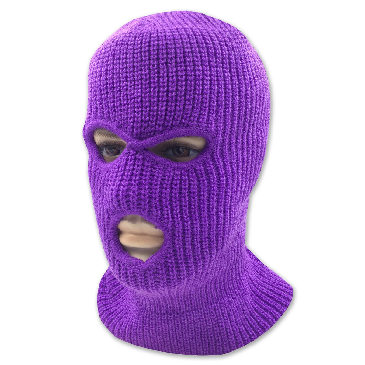 Full Face Ski Mask Winter Balaclava Hat Tactical 3 Hole Knitted Mask