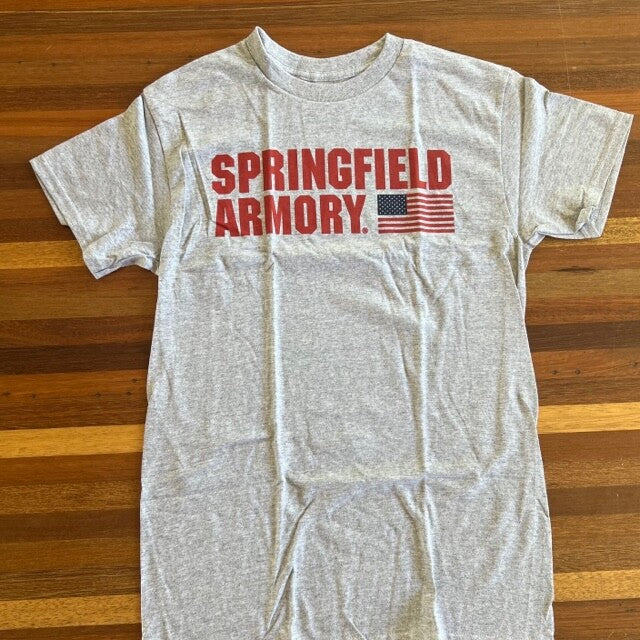 US Flag Graphic T-Shirt for Men Women - Springfield Armory Style, Heather Gray, S-2XL