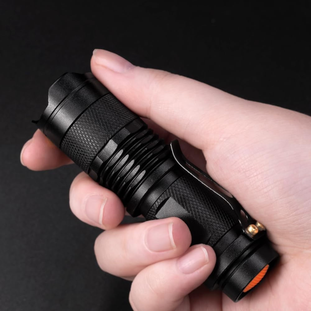 Red LED Flashlight 2 Pack Zoomable Night Light for Camping & Wildlife Observation