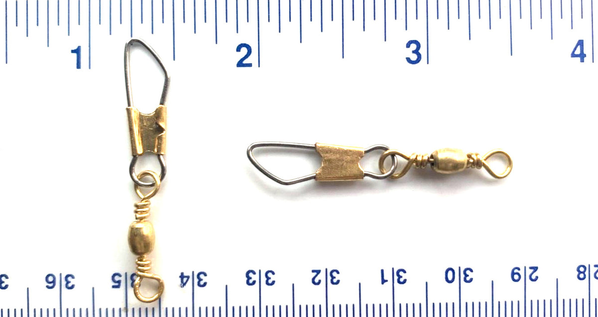 Brass Safety Snap Swivels Size 7 for Fishing Line - 25 lb Test, Pack of 100