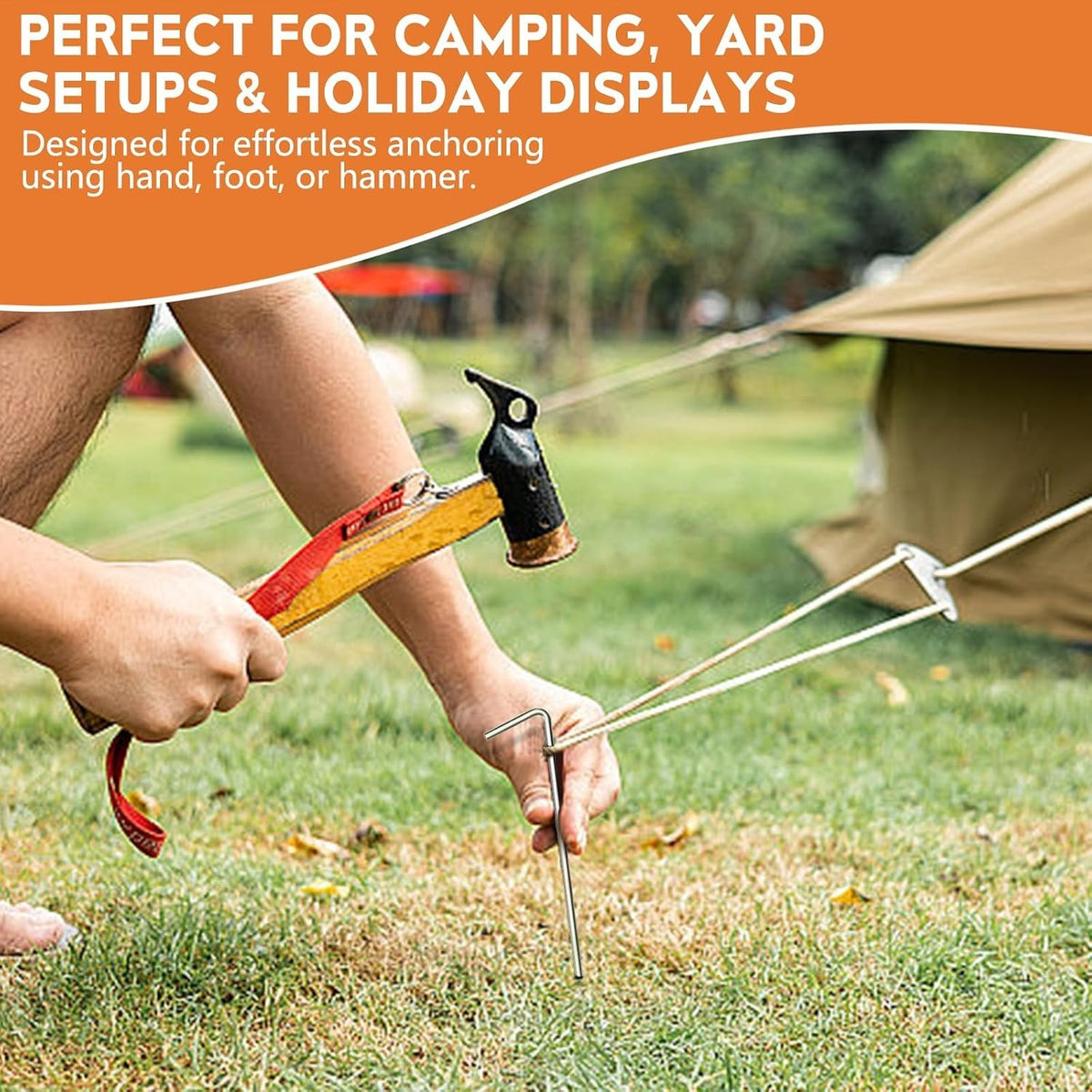 12 Pack Galvanized Steel Ground Stakes for Tents & Canopies - Heavy Duty Outdoor Support