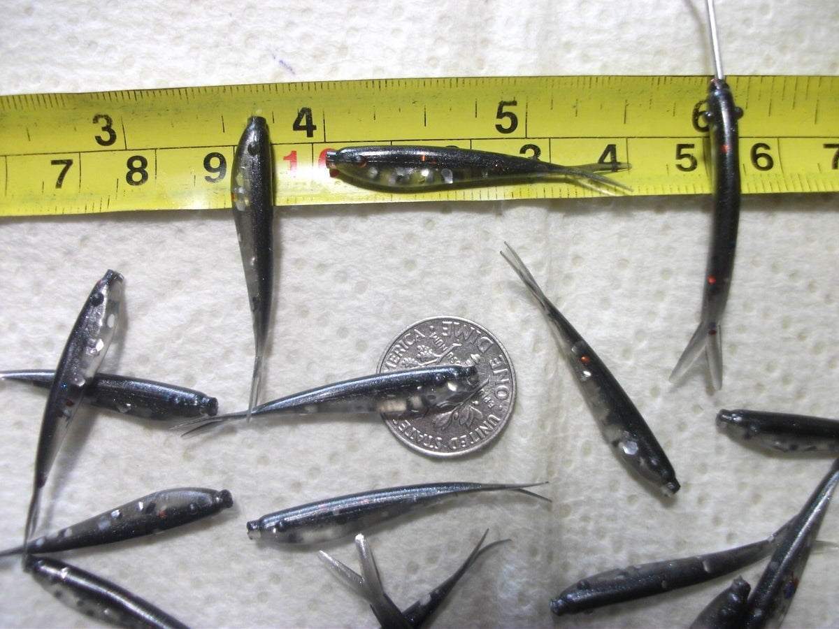 Mini Soft Plastic Minnows for Panfish & Trout Fishing - 70 Pack