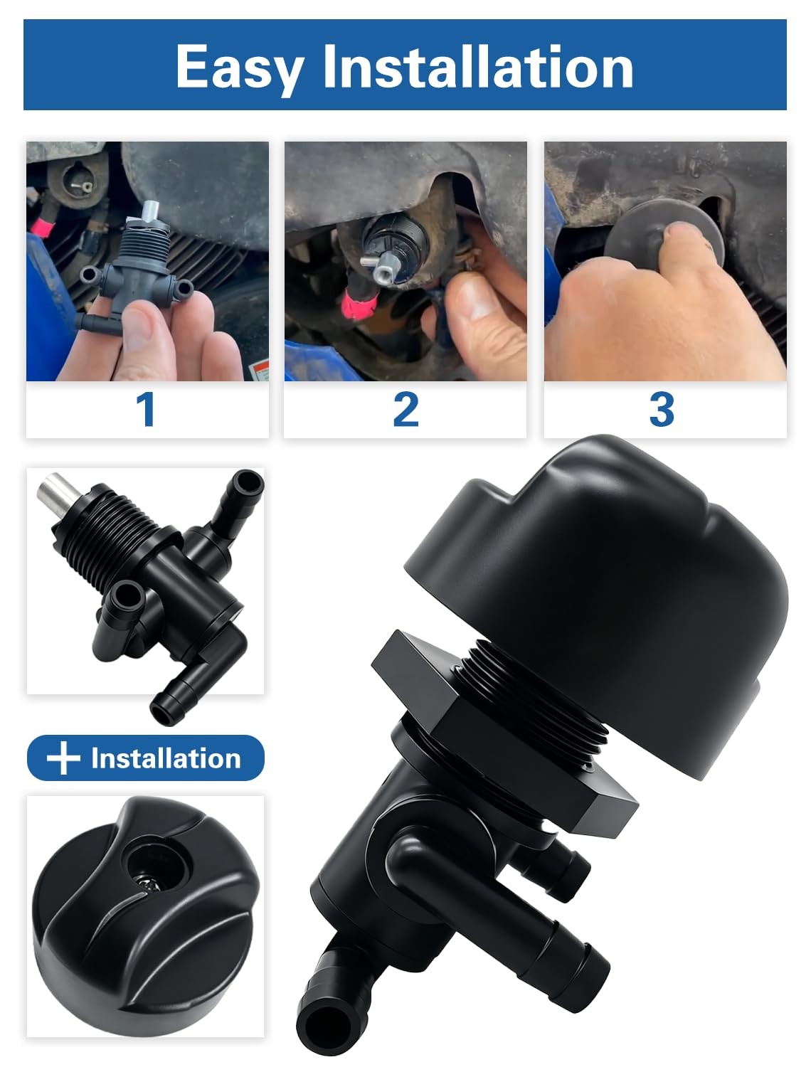 3-Way Fuel Shut Off Valve Petcock for Polaris Off-Road Vehicles