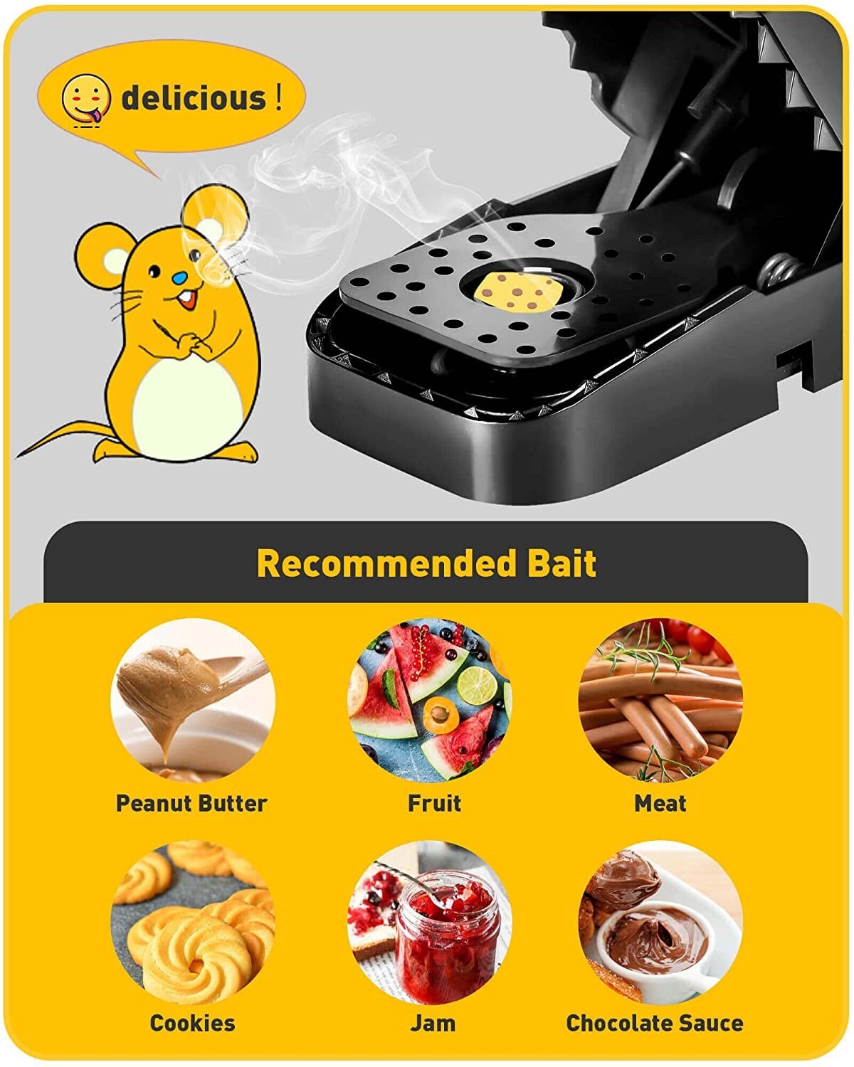 Reusable Heavy Duty Mouse Traps 2-Pack for Indoor Outdoor Rodent Control