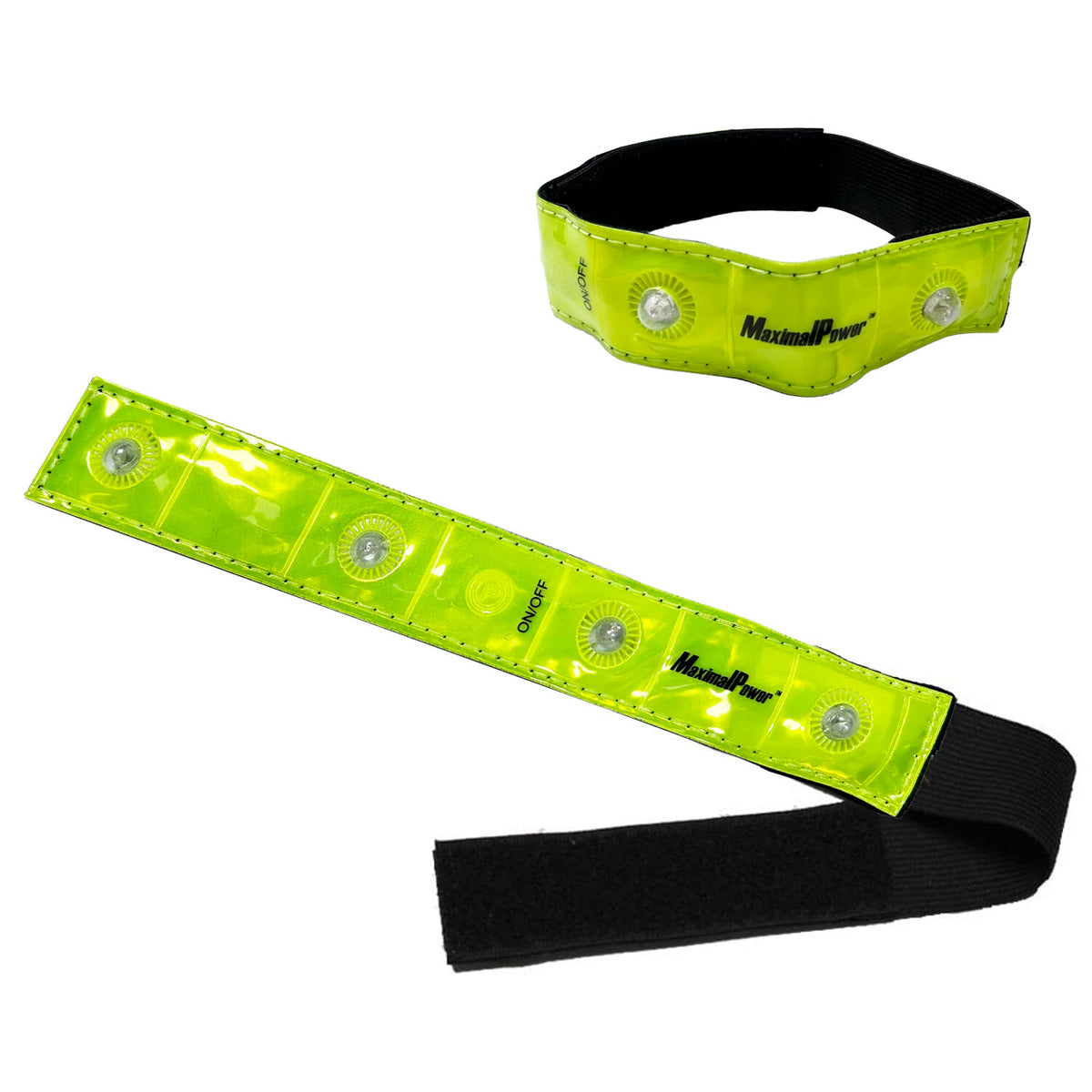 Reflective LED Armbands for Running & Cycling Safety - Pack of 2