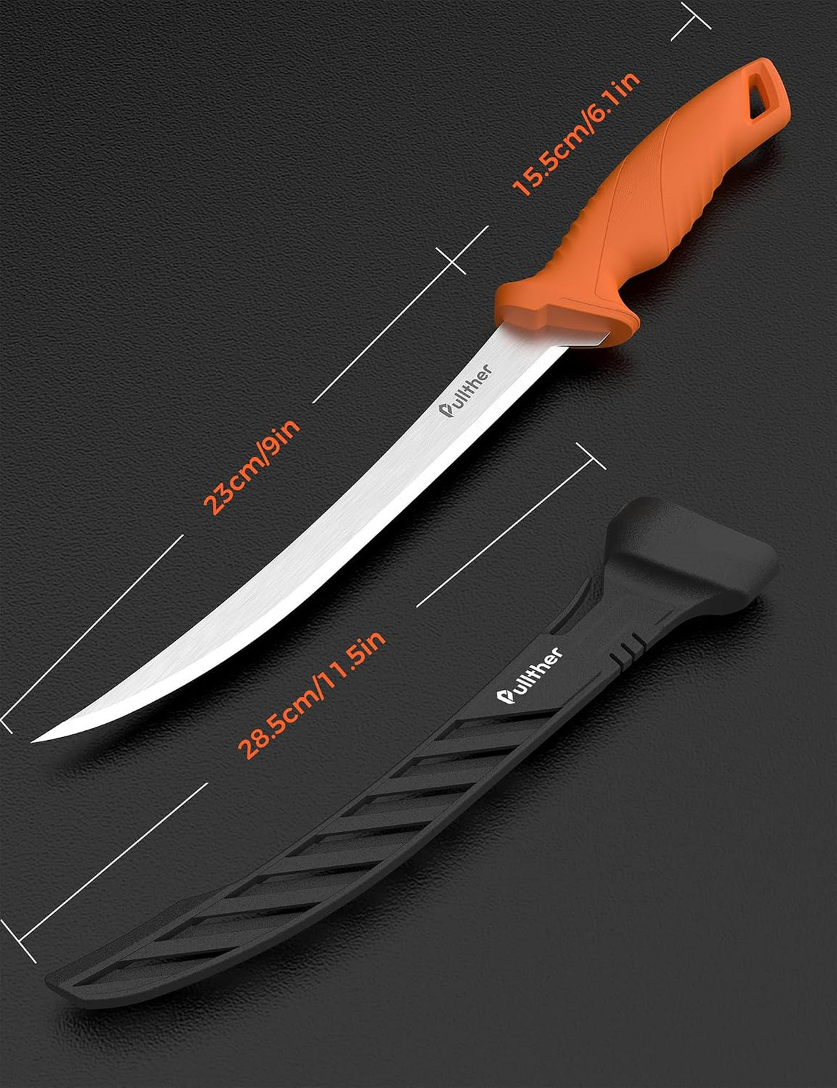 9 Inch Flexible Stainless Steel Fillet Knife for Fish Fishing