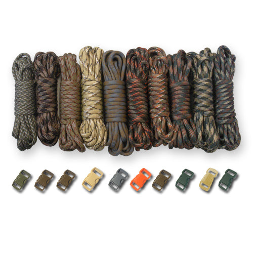 Paracord DIY Bracelet Kit with Buckles - 100 FT Paracord Crafting Set