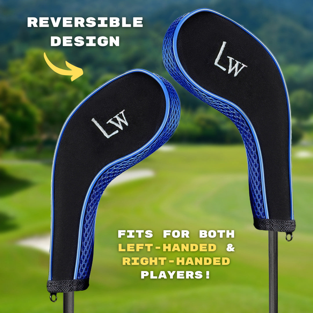 Golf Iron Head Covers 11-Piece Set for Left & Right Handed Clubs Black/Blue