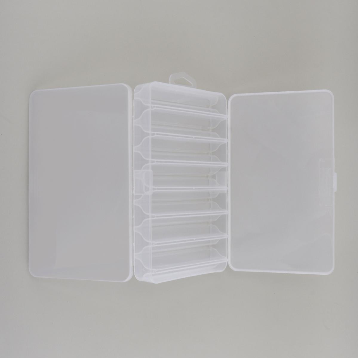 14-Compartment Waterproof Fishing Tackle Box with Transparent Lid 21x11.5x3.6cm