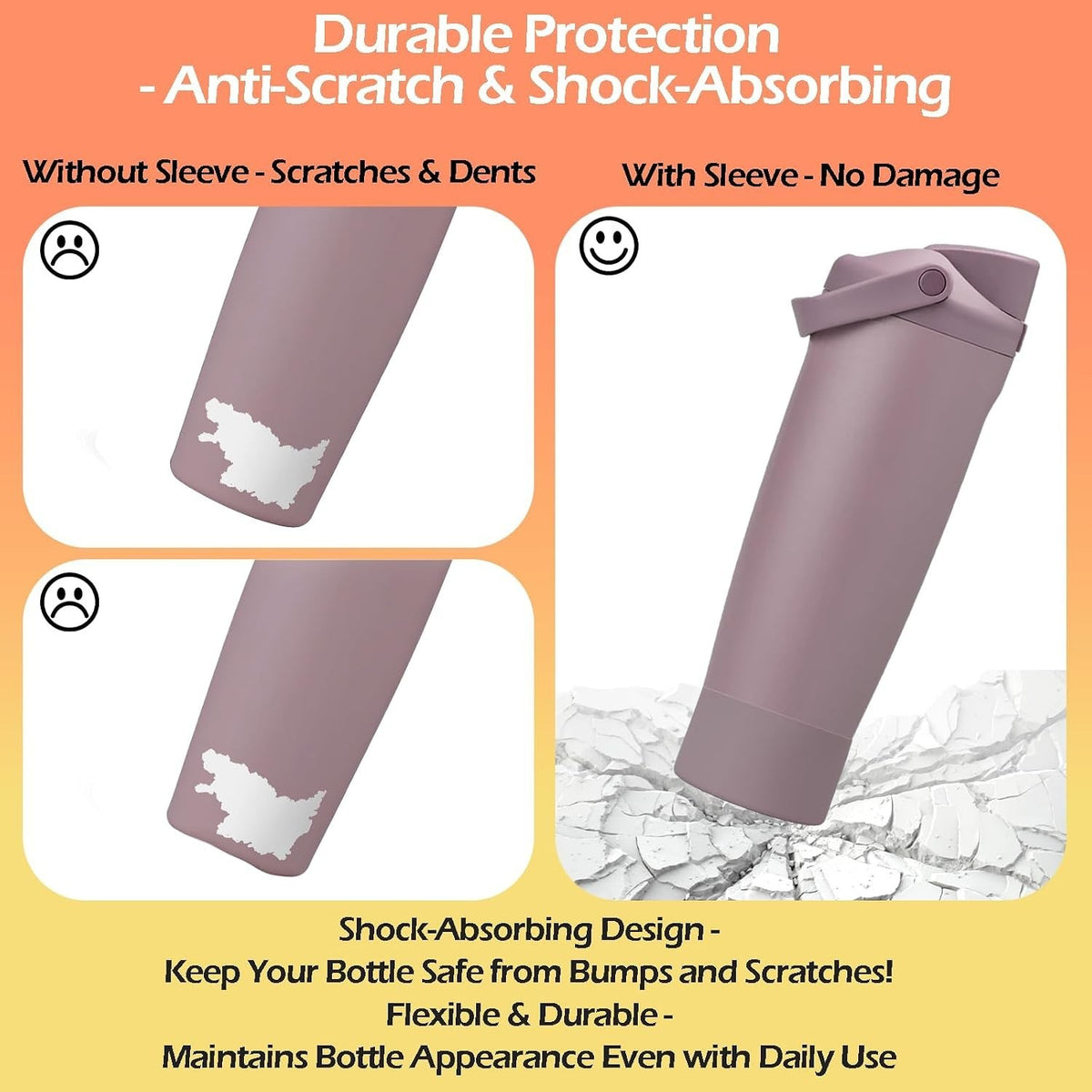 Silicone Water Bottle Boot for Owala 30oz & 40oz Tumblers - Non-Slip & Scratch-Resistant