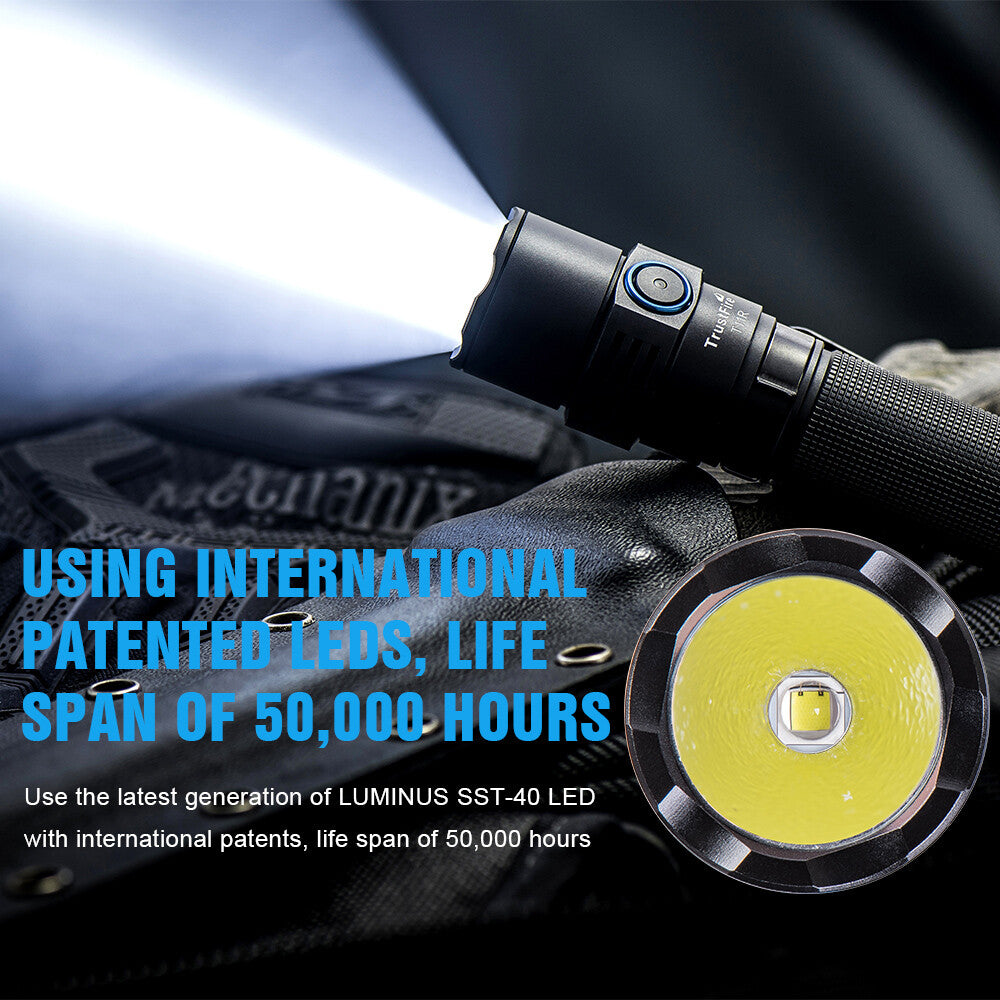 Rechargeable Tactical LED Flashlight Waterproof 1800 Lumens