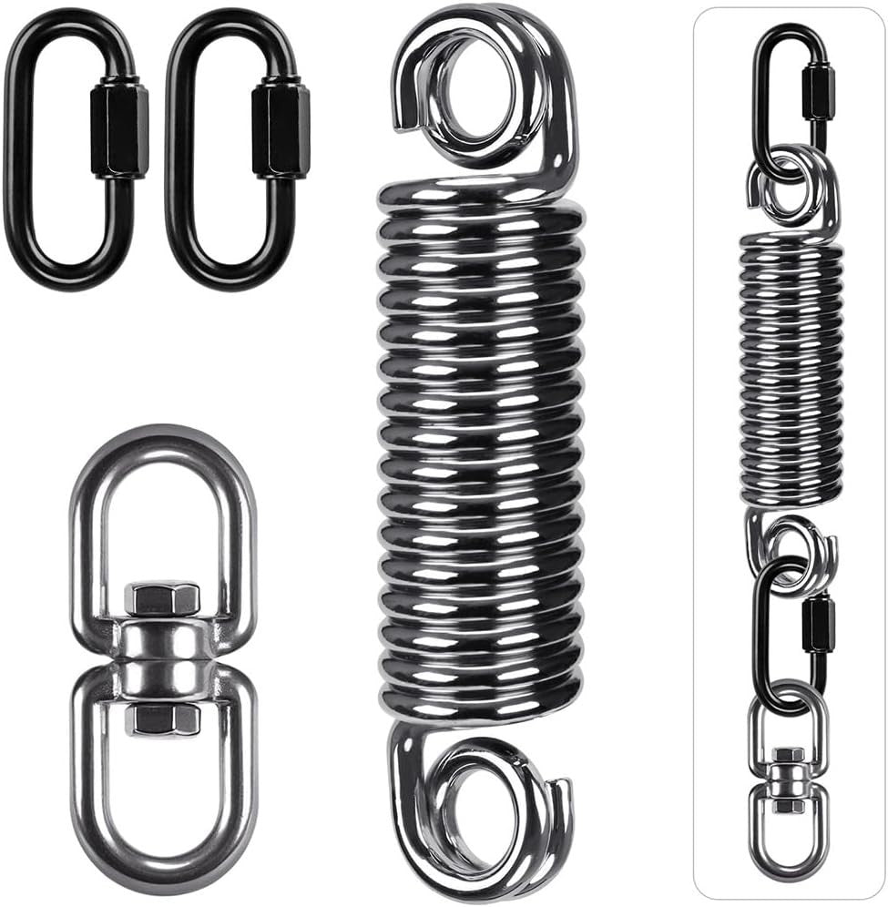 Heavy Duty Boxing Punching Bag Hanger with Swivel and Spring - Indoor Outdoor Gym Equipment
