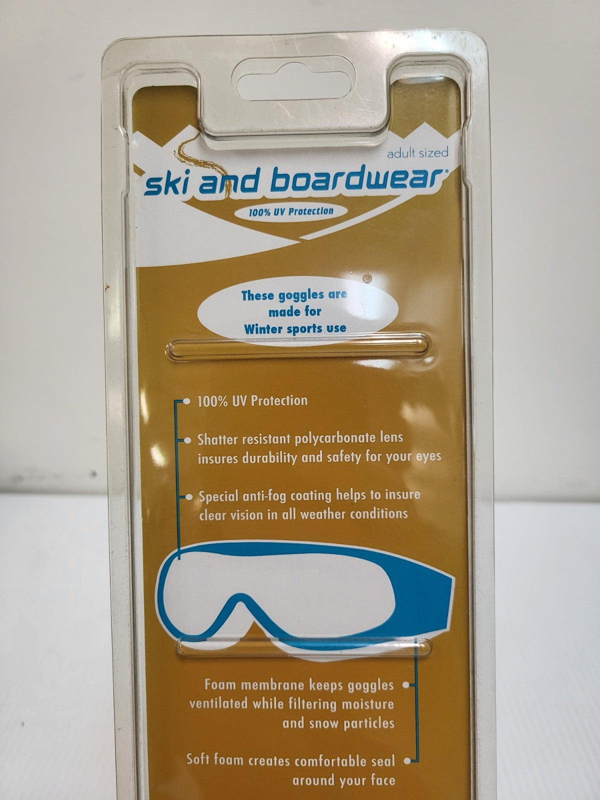 Adult Ski Goggles with Anti-Fog UV Protection Blue Frame Small/Medium