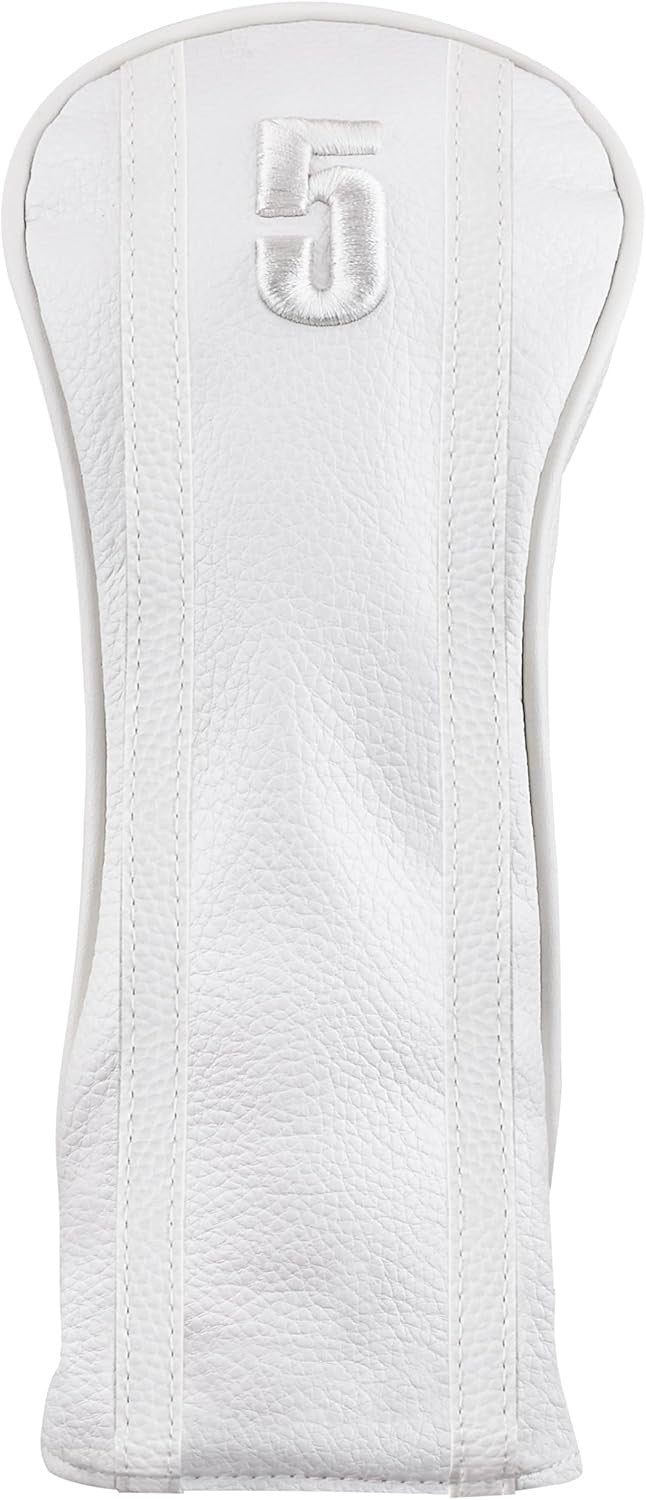 Golf Headcover Set with Retro Leatherette Finish for Drivers & Fairways