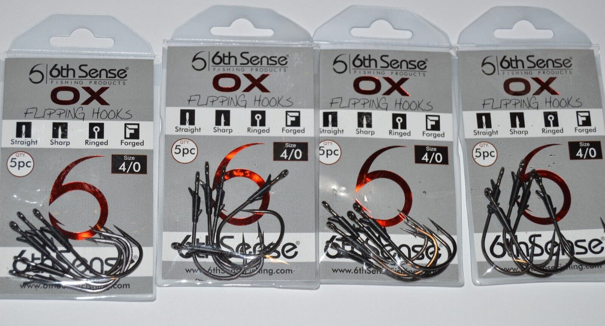 Fishing Hooks 4/0 Bass Flipping Hooks - 4 Pack for Freshwater & Saltwater