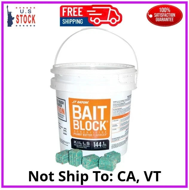 144 Count Rodenticide Blocks - Peanut Butter Flavored Mouse & Rat Bait