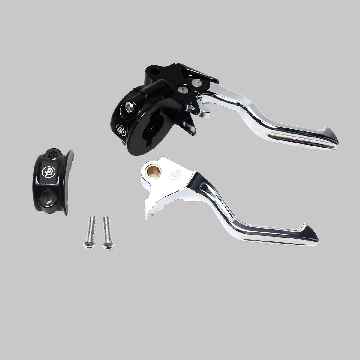 Chrome Clutch Brake Control Levers Kit for Harley Dyna 96-17, Softail, Touring