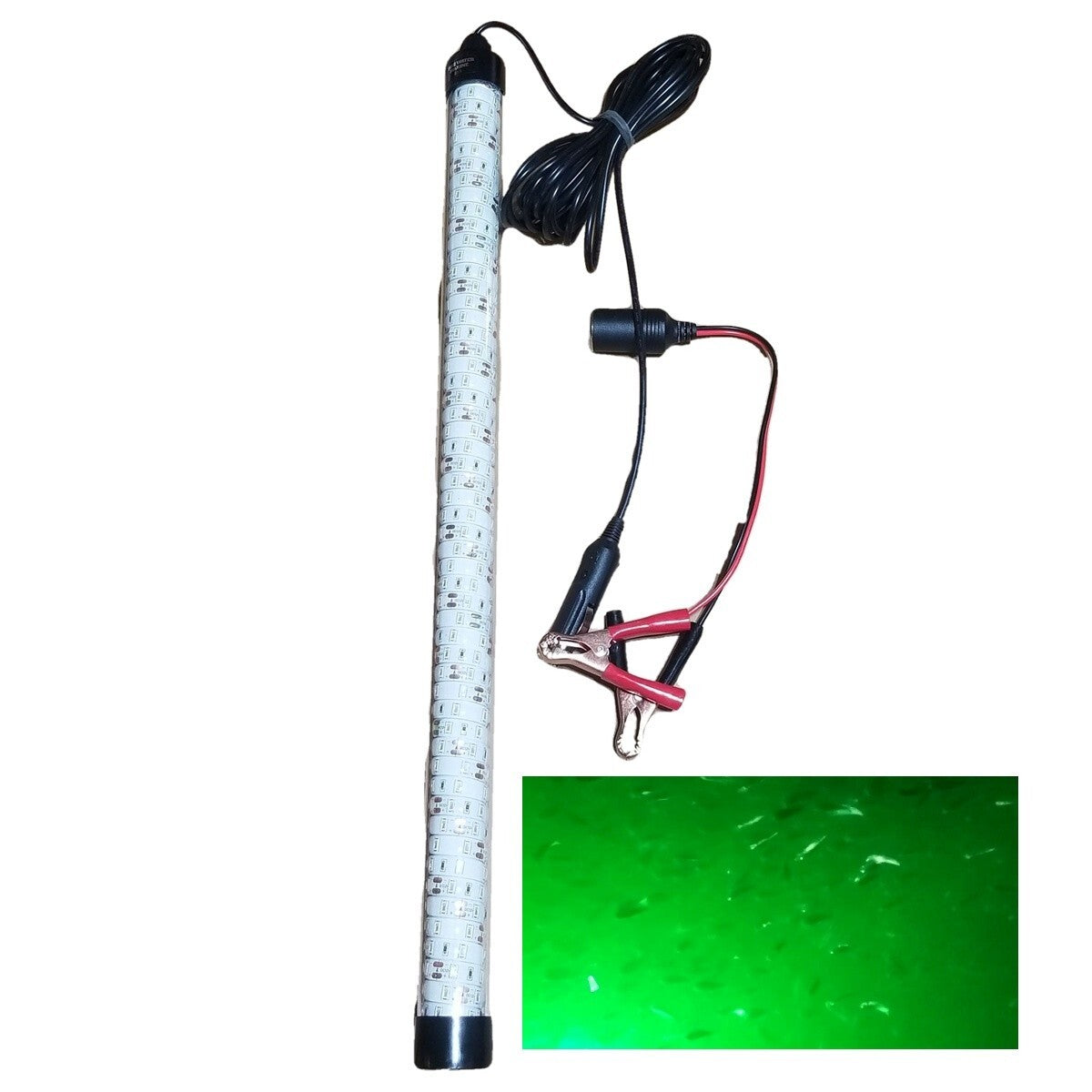 12V LED Underwater Fishing Light - Green Submersible Night Light for Crappie Ice Squid