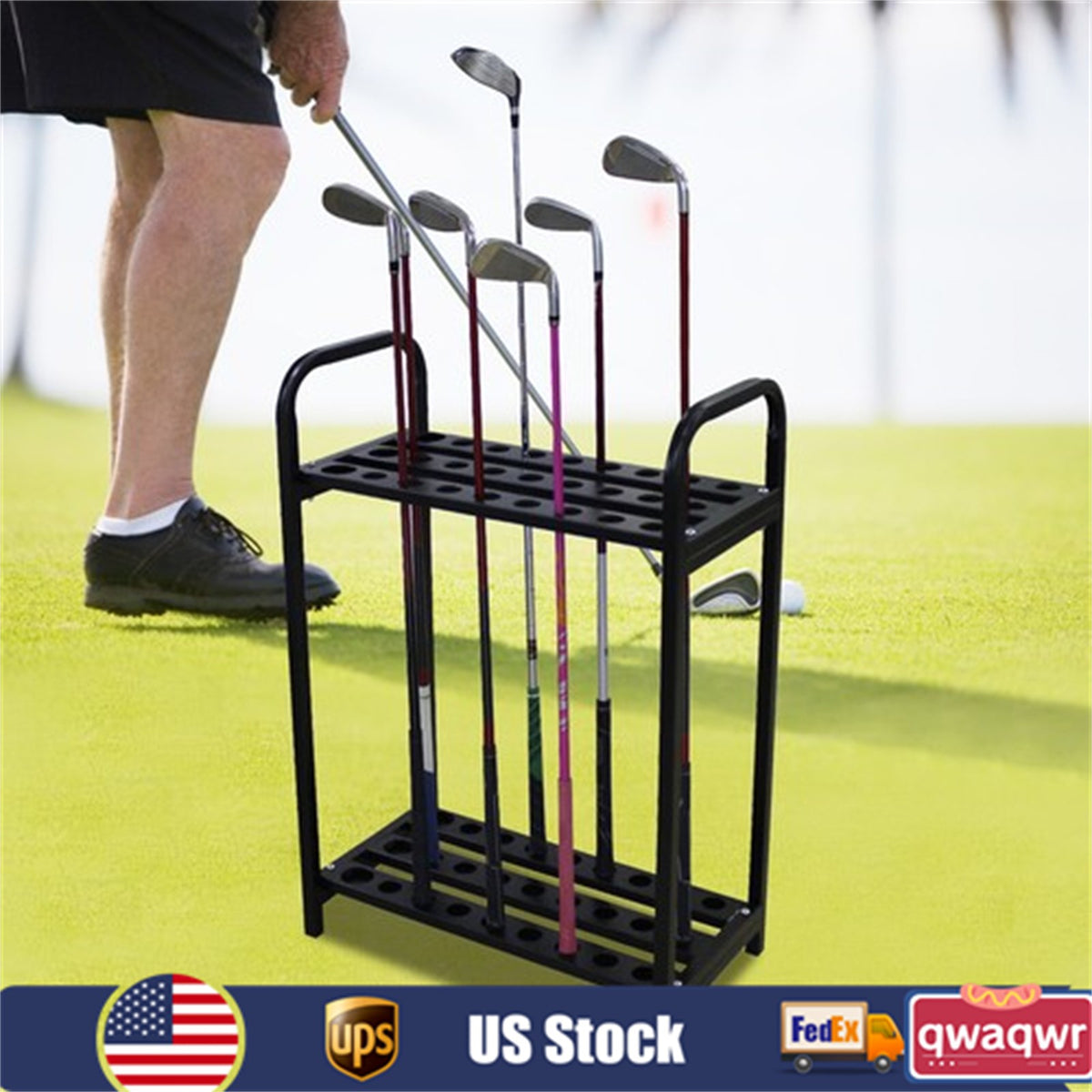 Golf Club Display Rack Organizer for 27 Clubs Steel Stand Storage
