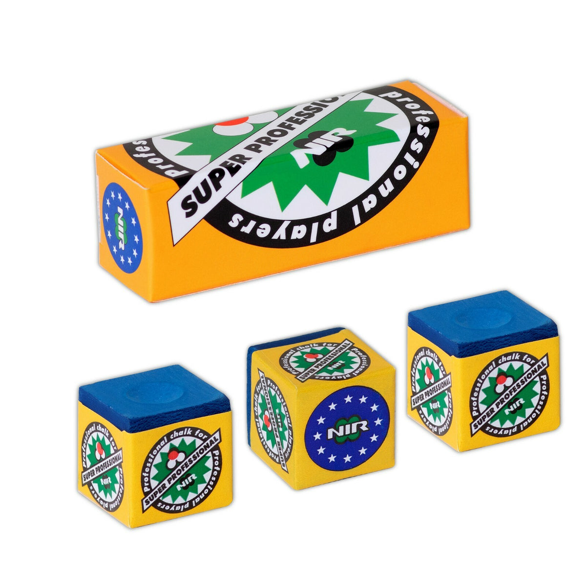 Longoni NIR Professional Pool Cue Chalk - Blue, 3 pcs
