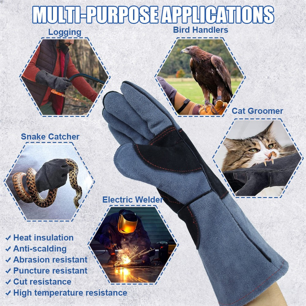 Reptile Snake Gaiter & Cut-Resistant Gloves Protection Set