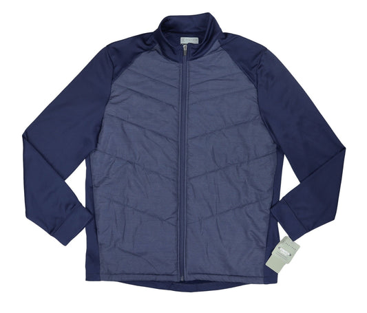 Men's Golf Jacket Full-Zip Thermal Fleece Lined Peacoat - Navy, Multiple Sizes