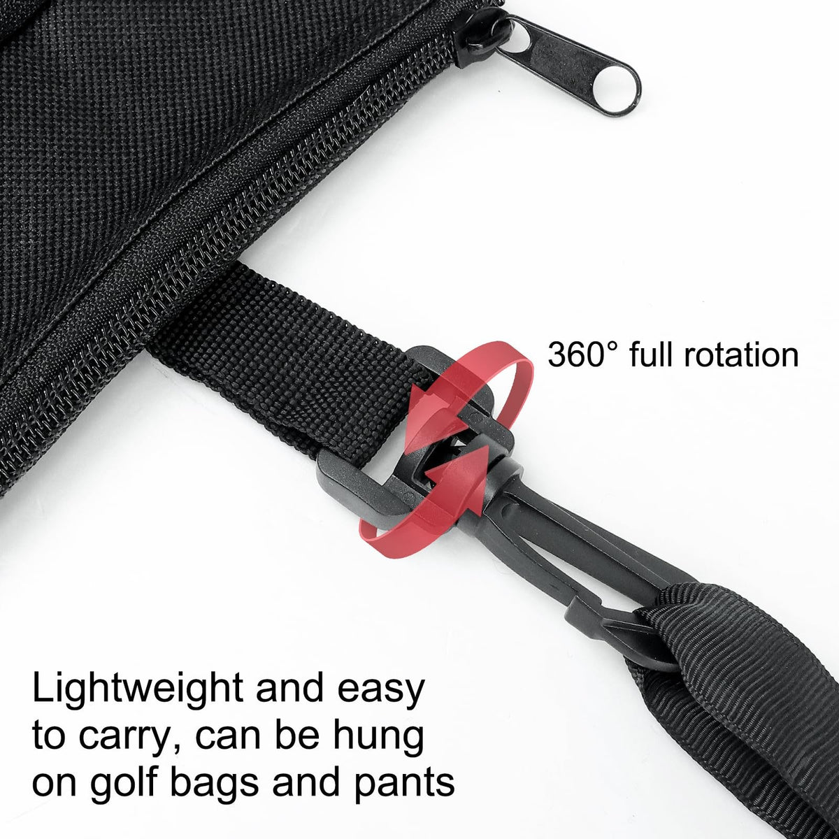 Golf Tee Bag with Pockets and Clip-On Storage for Balls & Accessories