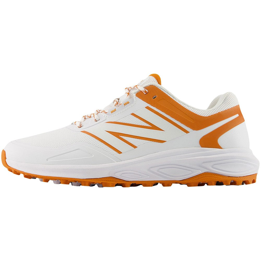 Men's Spikeless Golf Shoes White Orange Comfort Performance