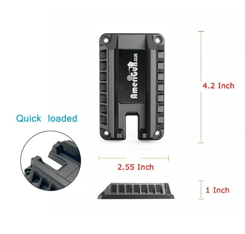 Magnetic Gun Mount Holster for Flat Top Handguns - Concealed QuickDraw Holder