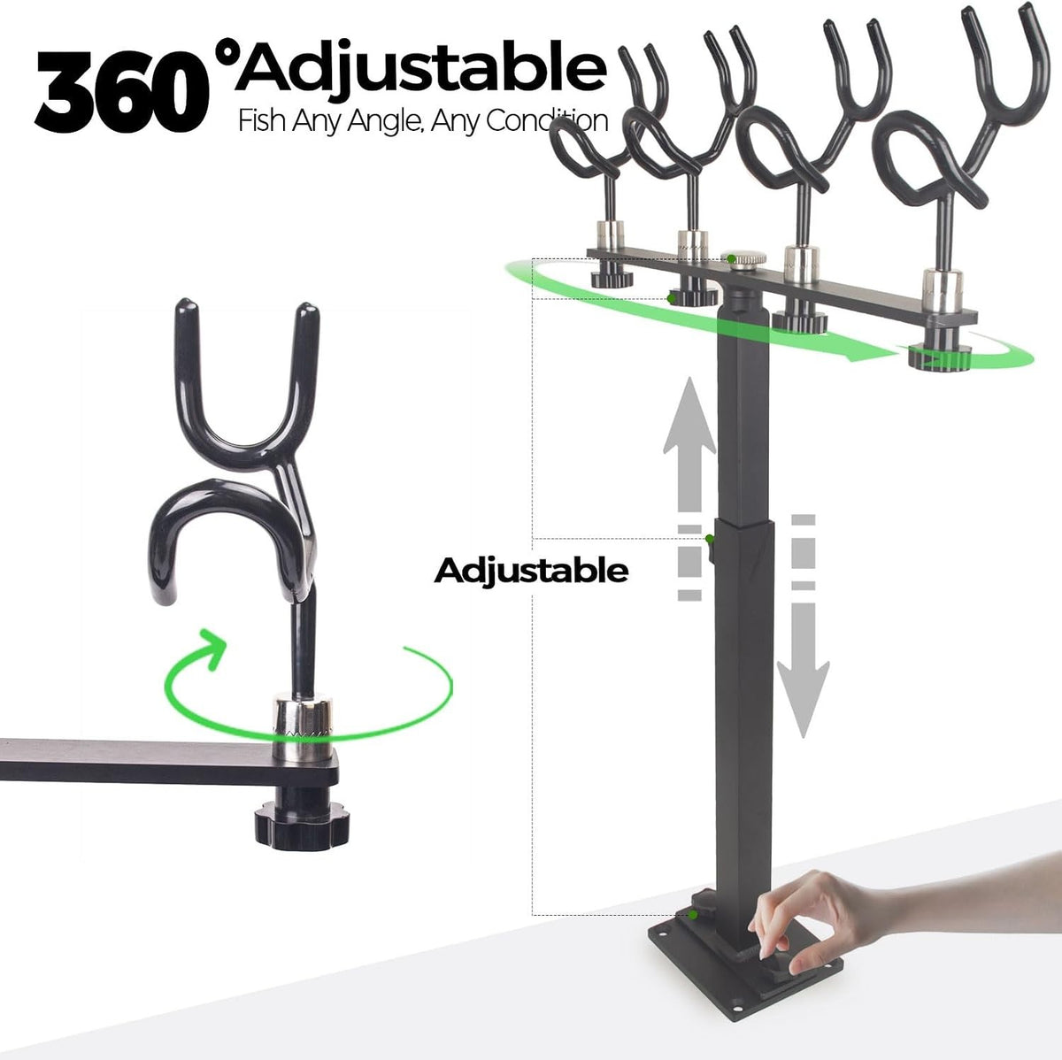 Fishing Rod Holder Rack for Trolling & Catfish - Holds Up to 4 Rods