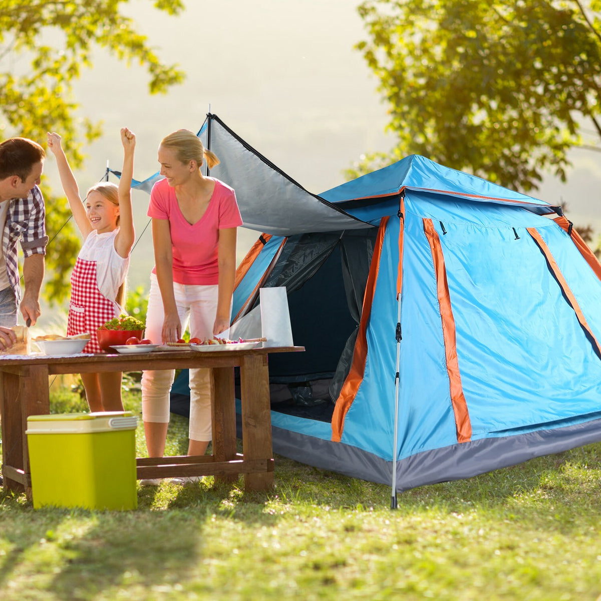 4-5 Person Waterproof Camping Tent with Mosquito Nets & Windows for Hiking