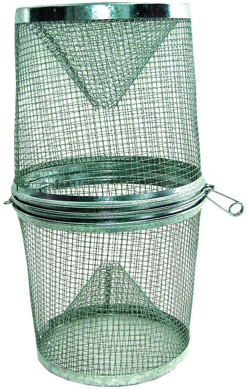 Galvanized Minnow Bait Fish Traps for Freshwater Saltwater Fishing - Pack of 2