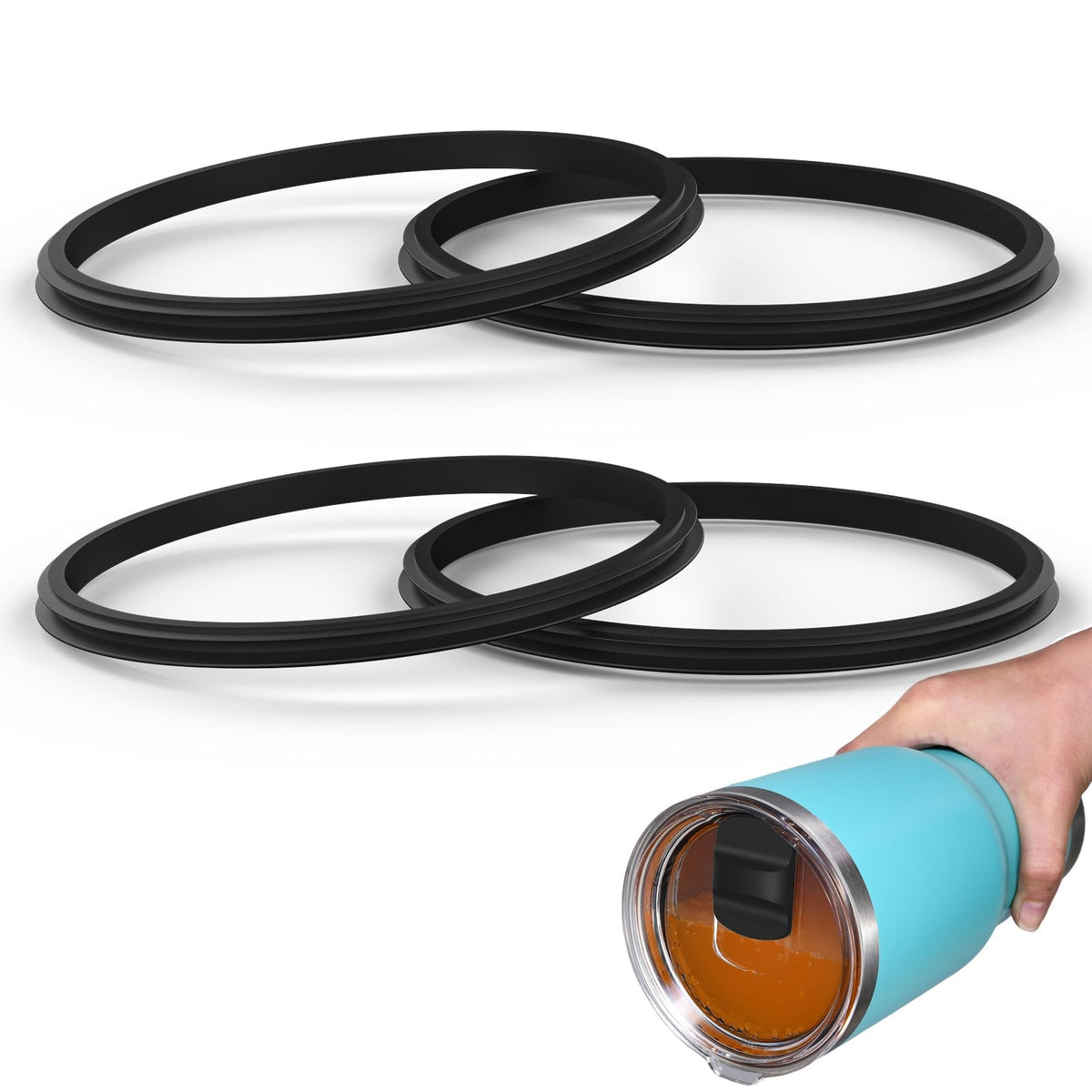 4 Pack Rubber Seal Gasket for Yeti 30/32 oz Tumbler and Mug Lids