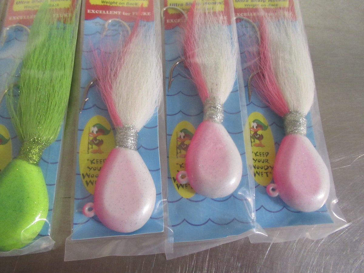 Saltwater Jig Set - 6 4oz Sea Bass Flounder Porgy Fishing Jigs with Hooks