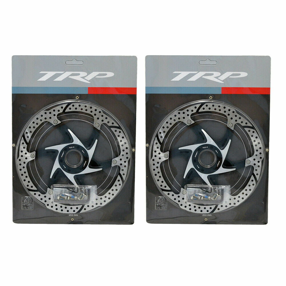 MTB Road Bike Disc Brake Rotor 6-Bolt 203mm Two-Piece Slotted Aluminum Center