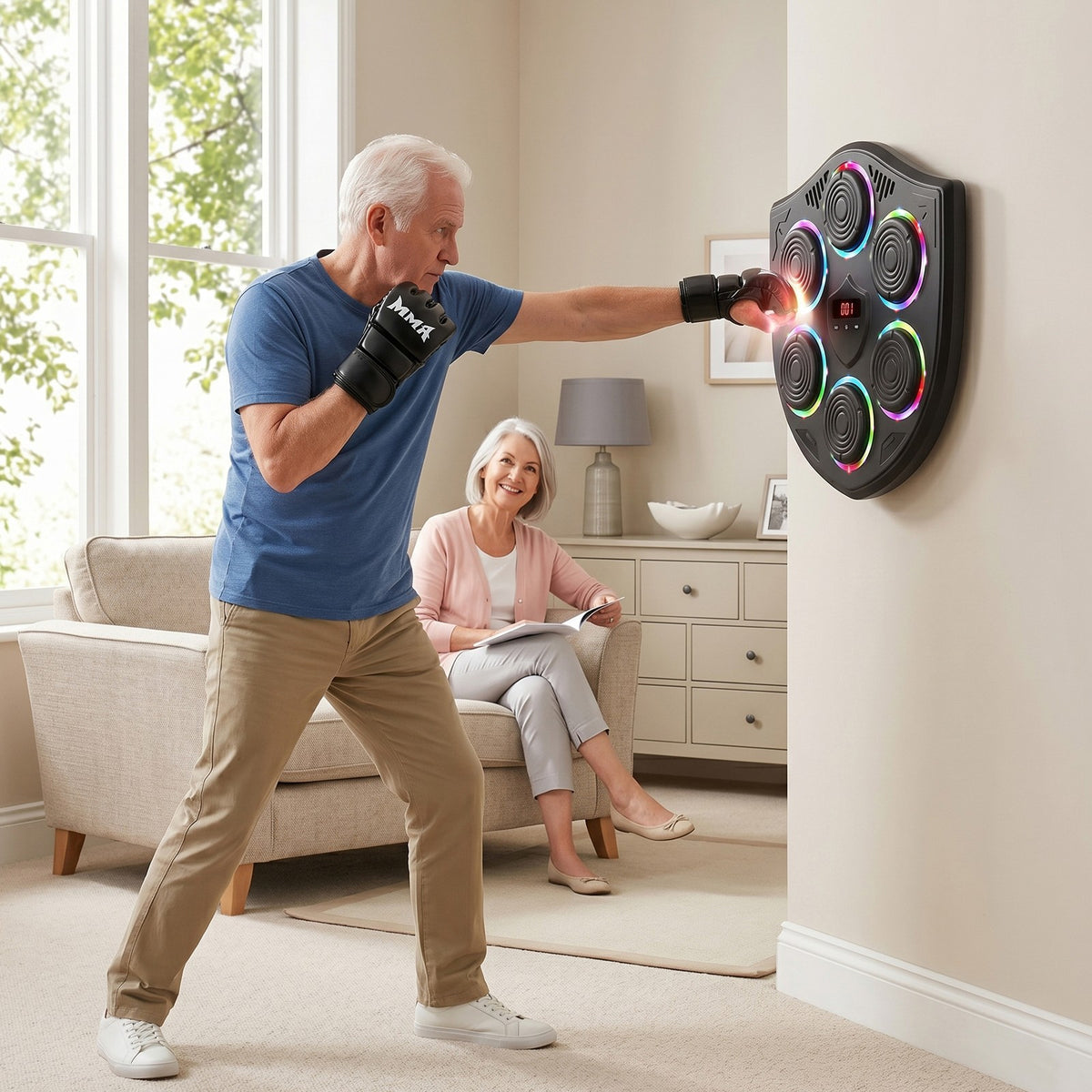 Bluetooth Music Boxing Machine for Kids & Adults Wall-Mounted Workout Trainer