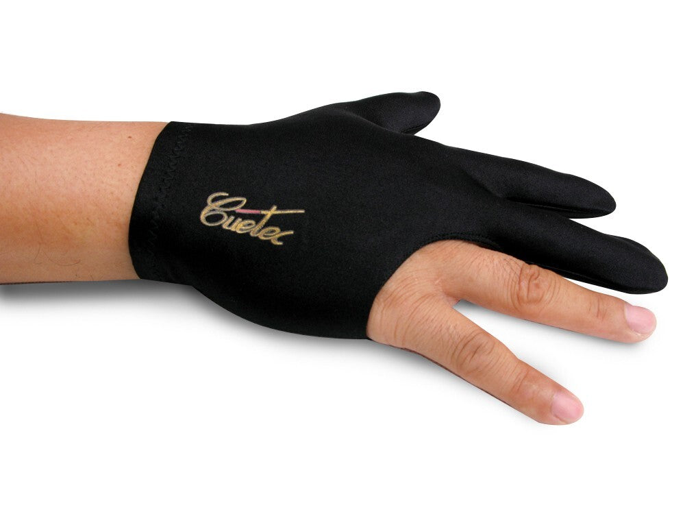 Premium Cue Glove - 3-Finger Right Hand Pool Glove for Billiards (Black/Navy) - All Sizes & Colors