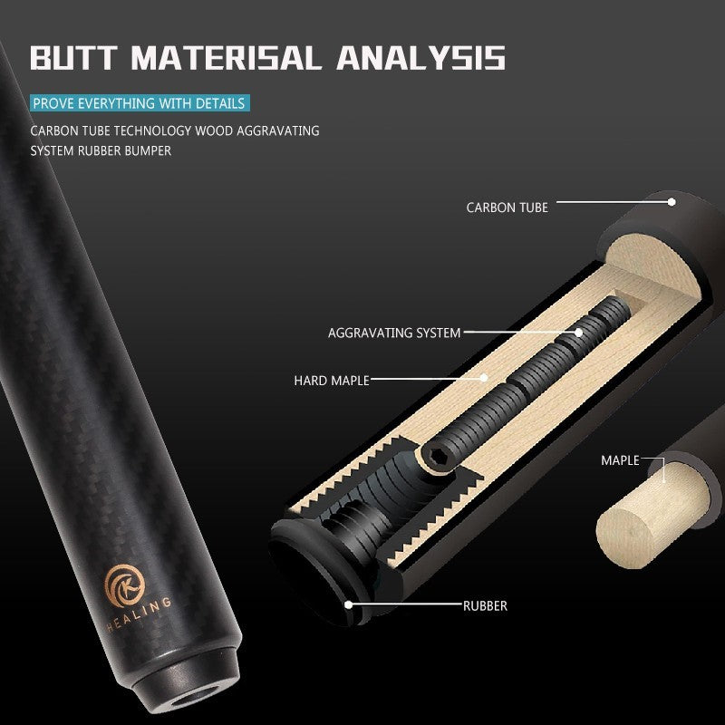 Carbon Fiber 58-Inch 12.9mm Tip Break-Jjump Cue 20oz Billiards Sticks