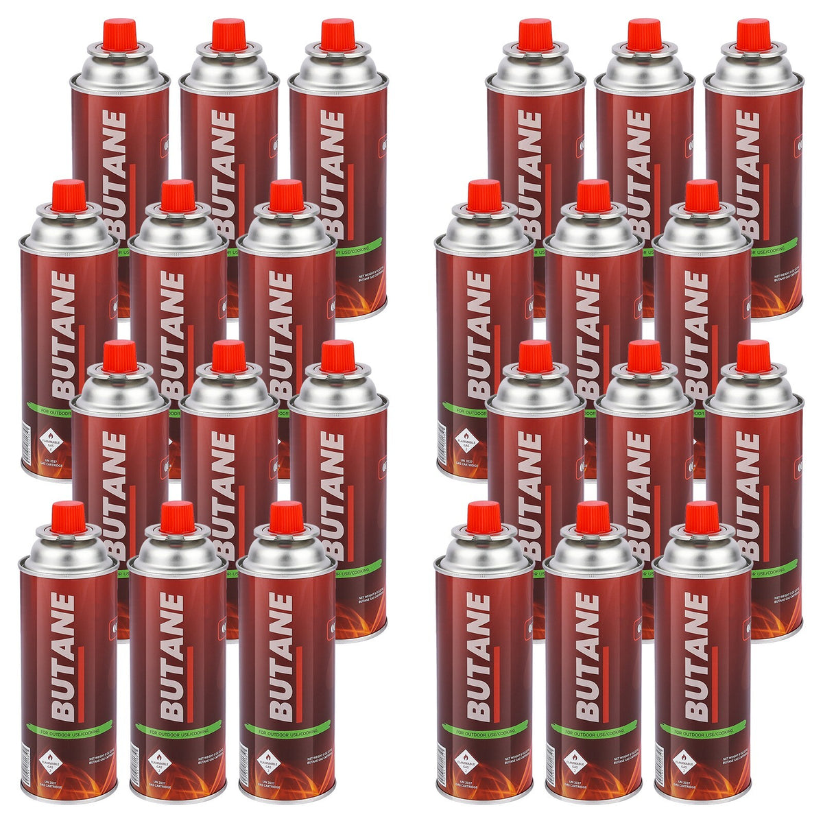 24 Pack Butane Fuel Canisters for Camping Stove - Explosion Proof & Safe