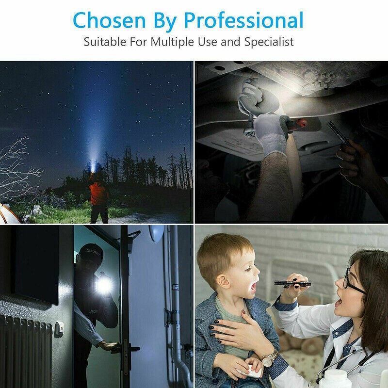 2PCS Mini Small LED Flashlight Penlight with Clip - Super Bright Torch for Pocket