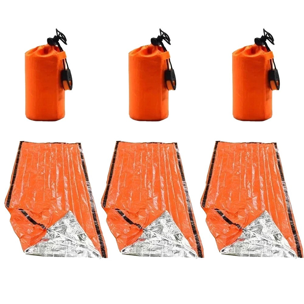 3-Pack Emergency Survival Sleeping Bags Waterproof Thermal Heat Retention