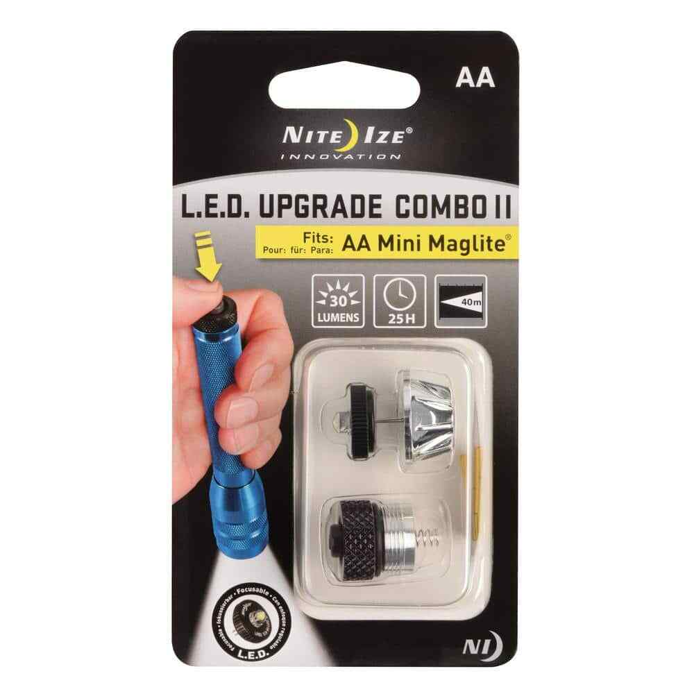 LED Flashlight Upgrade Kit with Push Button On/Off Tailcap for Mini Maglite