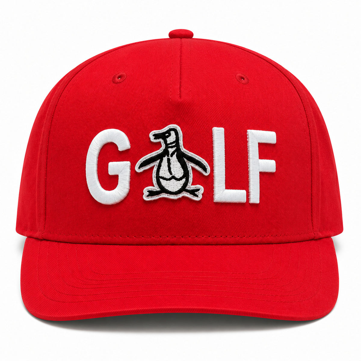 Golf Hat Cotton Twill Snapback Cap - Adjustable Red