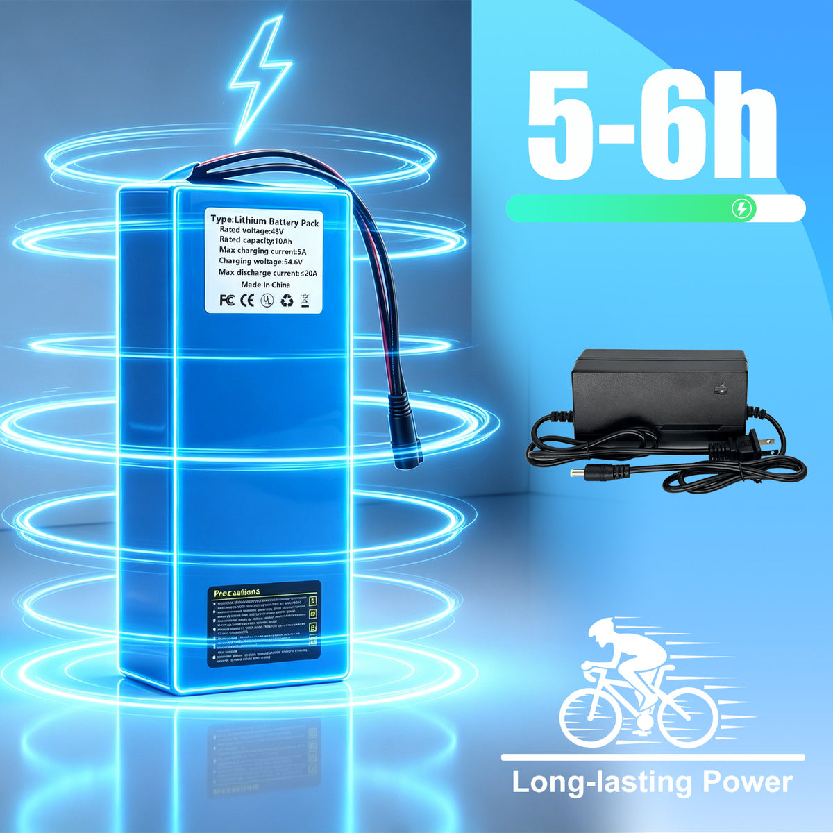 Electric Bicycle Battery Pack 36V/48V 10Ah/20Ah UL Certified for E-Bikes